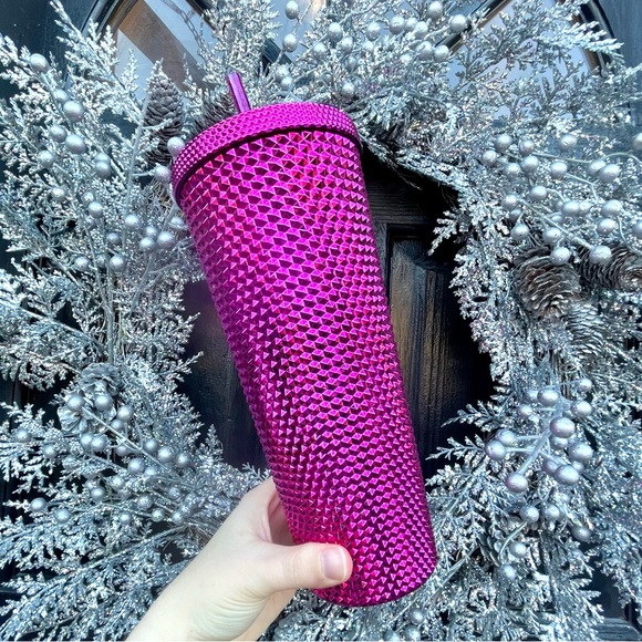 Starbucks 2022 Sangria Bling Studded Holiday Cold Cup Tumbler Venti 24oz - Picture 3 of 6